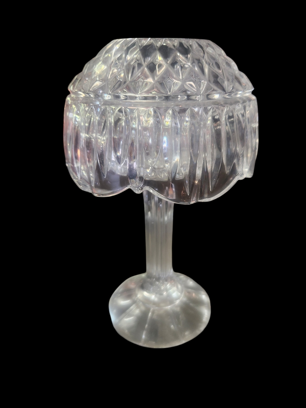 Cut Crystal Fairy Lamp on Stem - Clear Glass